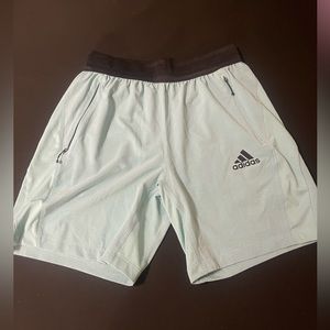 Adidas heat Ready 7” inseam shorts light blue medium